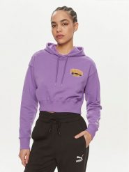 Puma Bluza For The Fanbase 624346 Fioletowy Relaxed Fit. Fioletowe bluzy Puma, s, bez wzorów, z bawełny, bez kaptura. Za 179.99 zł.