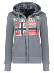 Geographical Norway Bluza "Farlotte" w kolorze szarym rozmiar: L. Szare bluzy Geographical Norway, l, z aplikacjami, bez kaptura. Za 140.86 zł.