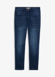 Jeansy skinny, high waist, cropped. Niebieskie jeansy bonprix, bez wzorów, z podwyższonym stanem. Za 124.99 zł.