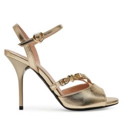 Sandały LOVE MOSCHINO. Żółte sandały Love Moschino, bez wzorów, bez obcasa, na szpilce, bez zapięcia. Za 789.99 zł.