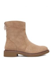 Clara Barson Botki CEO-WS2169-04 Beżowy. Brązowe botki Clara Barson, bez wzorów, z materiału, bez obcasa, na płaskiej podeszwie, bez zapięcia. Za 149.99 zł.