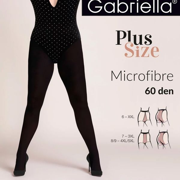 Rajstopy Gabriella Microfibre 60 den plus size grafit. Szare rajstopy i pończochy Gabriella, plus size, bez wzorów, z dzianiny. Za 34.90 zł.