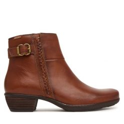 Botki Pikolinos. Brązowe botki Pikolinos, bez wzorów, bez obcasa, na słupku, bez zapięcia. Za 759.99 zł.