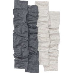 Getry zakolanówki z gładkiej dzianiny (2 pary) bonprix szary melanż + naturalny melanż. Rajstopy i pończochy bonprix. Za 29.99 zł.