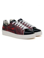 Goby Skórzane sneakersy w kolorze czarno-czerwonym rozmiar: 39. Czarne trampki Goby, bez wzorów, bez zapięcia. Za 255.34 zł.