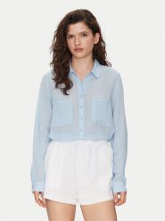 Seafolly Koszula Breeze 54795-TO Błękitny Regular Fit. Niebieskie koszule Seafolly, m, bez wzorów, z bawełny, bez kołnierzyka, bez ramiączek. Za 269.99 zł.