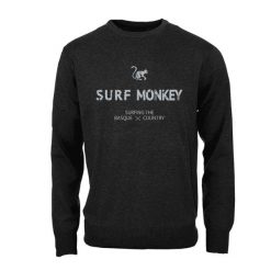 Bluza z Organicznej Bawełny – Okrągły Dekolt / Dorośli (Ołów). Czarne bluzy SURF MONKEY, uniwersalny, bez wzorów, z bawełny, bez kaptura. Za 309.95 zł.