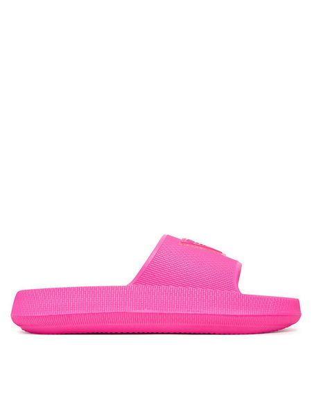 Guess Klapki E6GZ19 WG5X0 Różowy ciemny. Czerwone klapki Guess, z aplikacjami, z syntetyku, bez obcasa. Za 107.99 zł.