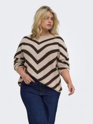 ONLY Carmakoma Sweter w kolorze beżowym rozmiar: XS-40/42. Brązowe swetry Only Carmakoma, xs, bez wzorów, bez ramiączek. Za 115.95 zł.