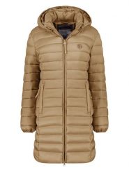 Geographical Norway Płaszcz pikowany "Atikotal" w kolorze beżowym rozmiar: S. Brązowe płaszcze Geographical Norway, s, bez wzorów, bez kaptura. Za 178.79 zł.