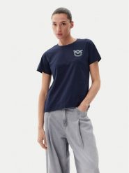 PINKO T-Shirt Nambrone 103320 A2G7 Granatowy Regular Fit. Niebieskie t-shirty Pinko, l, bez wzorów, z bawełny, bez kołnierzyka, bez ramiączek. Za 379.99 zł.