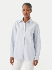 Tommy Hilfiger Koszula WW0WW46111 Niebieski jasny Regular Fit. Niebieskie koszule TOMMY HILFIGER, bez wzorów, z bawełny, bez kołnierzyka, bez ramiączek. Za 409.99 zł.