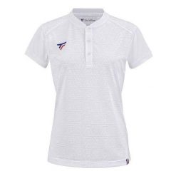Damska koszulka polo Tecnifibre Team Mesh. Białe bluzki TECNIFIBRE, bez wzorów, z meshu, bez kołnierzyka, bez ramiączek. W wyprzedaży za 169.00 zł.