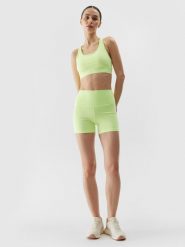 4F Legginsy krótkie treningowe z materiału z recyklingu damskie - zielone M. Zielone legginsy 4f, l, bez wzorów, z dzianiny, z podwyższonym stanem, do biegania. W wyprzedaży za 39.99 zł.