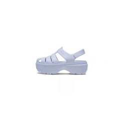 Sandały Dla Kobiet Crocs Stomp Fisherman Sandal. Fioletowe sandały Crocs, bez wzorów, z materiału, eleganckie, bez obcasa, na platformie, bez zapięcia. Za 230.99 zł.