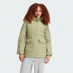 Parka Paveric Fur. Zielone parki Adidas, l, bez kaptura. W wyprzedaży za 411.95 zł.