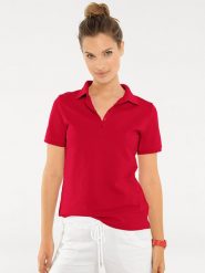 Heine Koszulka polo w kolorze czerwonym rozmiar: 40. Czerwone koszulki polo Heine, bez wzorów, bez kołnierzyka, bez ramiączek. Za 52.55 zł.