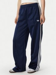 Adidas Spodnie dresowe Satin Sst Loose Trackpant KS7339 Granatowy Relaxed Fit. Niebieskie spodnie dresowe Adidas, xs, bez wzorów, z dresówki. Za 349.99 zł.