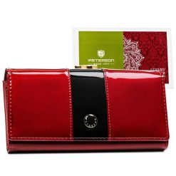 Portfel damski Peterson PTN PH24-FO-3-SH czerwony. Czerwone portfele Peterson, bez wzorów, ze skóry. Za 86.99 zł.