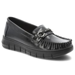 Mokasyny damskie Vinceza, cholewka ze skóry naturalnej o delikatnie połyskującym wykończeniu wsuwany fason zabudowany przód z charakterystycznym mars. Czarne mokasyny VINCEZA, bez wzorów, ze skóry, bez obcasa. Za 159.00 zł.