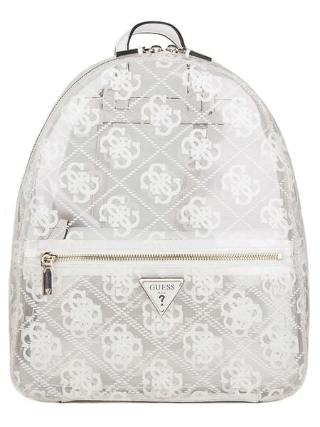 Guess Plecak w kolorze białym rozmiar: onesize. Białe plecaki Guess, z aplikacjami, z materiału. Za 339.95 zł.