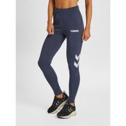 Damskie wysokie legginsy Hummel Legacy. Niebieskie legginsy Hummel, bez wzorów. Za 141.00 zł.