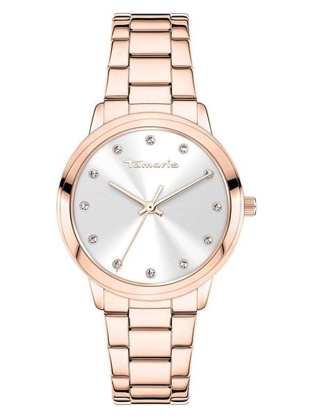 Tamaris Zegarek kwarcowy w kolorze różowozłoto-srebrnym rozmiar: onesize. Czerwone, analogowe zegarki Tamaris, metalowe. Za 173.99 zł.