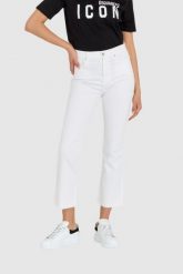 7 FOR ALL MANKIND Białe jeansy damskie z poszerzoną surowo zakończoną nogawką HW Slim Kick, Rozmiar 28. Białe jeansy 7 for all mankind, s, bez wzorów. W wyprzedaży za 469.99 zł.