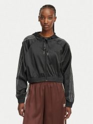 Adidas Bluza Pearl Cropped KC7864 Czarny Loose Fit. Czarne bluzy Adidas, xl, bez wzorów, z syntetyku, bez kaptura. Za 257.99 zł.