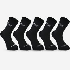 Skarpetki fitness Reebok wysokie 5 par. Skarpety Reebok, bez wzorów, z materiału. Za 69.99 zł.