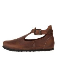 Comfortfusse Skórzane baleriny w kolorze brązowym z paskiem rozmiar: 38. Brązowe baleriny Comfortfüße, bez wzorów, bez obcasa. Za 286.16 zł.