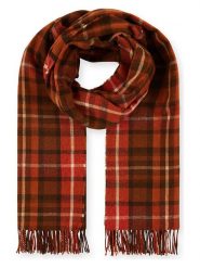 Lanerossi Wełniany szal w kolorze czerwono-pomarańczowym - 200 x 65 cm rozmiar: onesize. Czerwone szaliki Lanerossi, bez wzorów, z materiału. Za 165.99 zł.