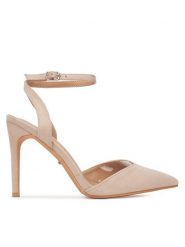 DeeZee Sandały HT5846-46 Beżowy. Brązowe sandały DeeZee, bez wzorów, z materiału, bez obcasa, na szpilce, bez zapięcia. Za 129.99 zł.