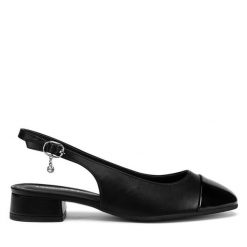 Sandały Lasocki. Czarne sandały Lasocki, bez wzorów, bez obcasa, na płaskiej podeszwie, bez zapięcia. Za 169.99 zł.