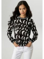 Aniston Bluzka w kolorze czarno-białym rozmiar: 38. Białe bluzki Aniston, bez wzorów, bez kołnierzyka, bez ramiączek. Za 82.99 zł.