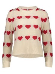 ONLY Sweter w kolorze beżowo-czerwonym rozmiar: L. Brązowe swetry Only, l, bez wzorów, bez ramiączek. Za 75.16 zł.