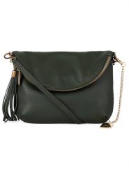 Anna Morellini Skórzana torebka "Alice" w kolorze ciemnozielonym - 22 x 18 x 2 cm rozmiar: onesize. Zielone torby na ramię Anna Morellini, bez wzorów, z materiału, na ramię, bez dodatków. Za 165.99 zł.