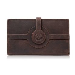 Portfel damski duży skórzany vintage brązowy Paolo Peruzzi T-134-HBR. Brązowe portfele PAOLO PERUZZI, bez wzorów, ze skóry. Za 94.00 zł.