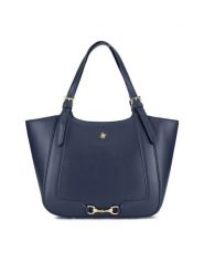 Beverly Hills Polo Club Torebka BHPC-K-044-06 Granatowy. Niebieskie torebki klasyczne Beverly Hills Polo Club, bez wzorów, z materiału, bez dodatków. Za 174.99 zł.