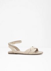 Sandały. Brązowe sandały bonprix, bez wzorów, bez obcasa, bez zapięcia. Za 82.99 zł.