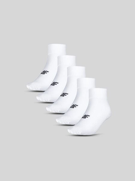 4F Skarpetki krótkie (5-pack) damskie - białe 39-42. Białe skarpety 4f, bez wzorów, z bawełny. Za 59.99 zł.