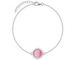 Bransoletka srebrna z cyrkoniami i z kamieniem jubilerskim z efektem kociego oka - koło. Szare bransoletki Apart, z cyrkonią, srebrne. Za 249.00 zł.