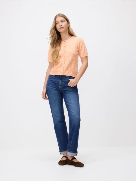 Jeansy Boyfriend - niebieski. Niebieskie jeansy Reserved, bez wzorów. Za 129.99 zł.