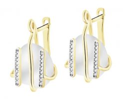 Złote kolczyki z perłami i cyrkoniami. Żółte kolczyki Apart, z cyrkonią, złote. Za 3,699.00 zł.