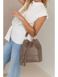 Lia Biassoni Skórzana torebka "Ancinale" w kolorze szarobrązowym - 25 x 27 x 17 cm rozmiar: onesize. Brązowe torby na ramię Lia Biassoni, bez wzorów, z materiału, na ramię, bez dodatków. Za 295.99 zł.