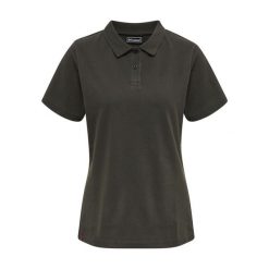 Damska elastyczna koszulka polo Hummel Red. Czarne koszulki polo Hummel, s, bez wzorów, z tkaniny, bez kołnierzyka, bez ramiączek. Za 147.50 zł.