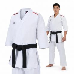 Kimono do karate Extera Kata WKF RED - Zestaw bluza + spodnie MOOTO. Białe bluzy DBX BUSHIDO, bez wzorów, z materiału, bez kaptura. Za 899.00 zł.