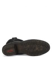Rieker Kowbojki 93770-01 Czarny. Czarne botki Rieker, bez wzorów, ze skóry, bez obcasa, na słupku, bez zapięcia. Za 379.99 zł.
