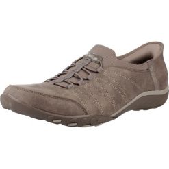 Buty SKECHERS BREATHE-EASY - HOME SLIP-INS Beżowy. Brązowe obuwie sportowe Skechers, z tkaniny, bez zapięcia. Za 291.99 zł.