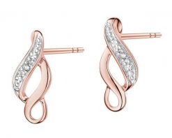 Kolczyki z różowego złota z diamentami - 0,008 ct - próba 375. Czerwone kolczyki Apart, z diamentem, złote. Za 829.00 zł.